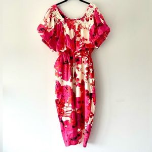 Souk + Sepia Off-Shoulder Floral Midi Dress
